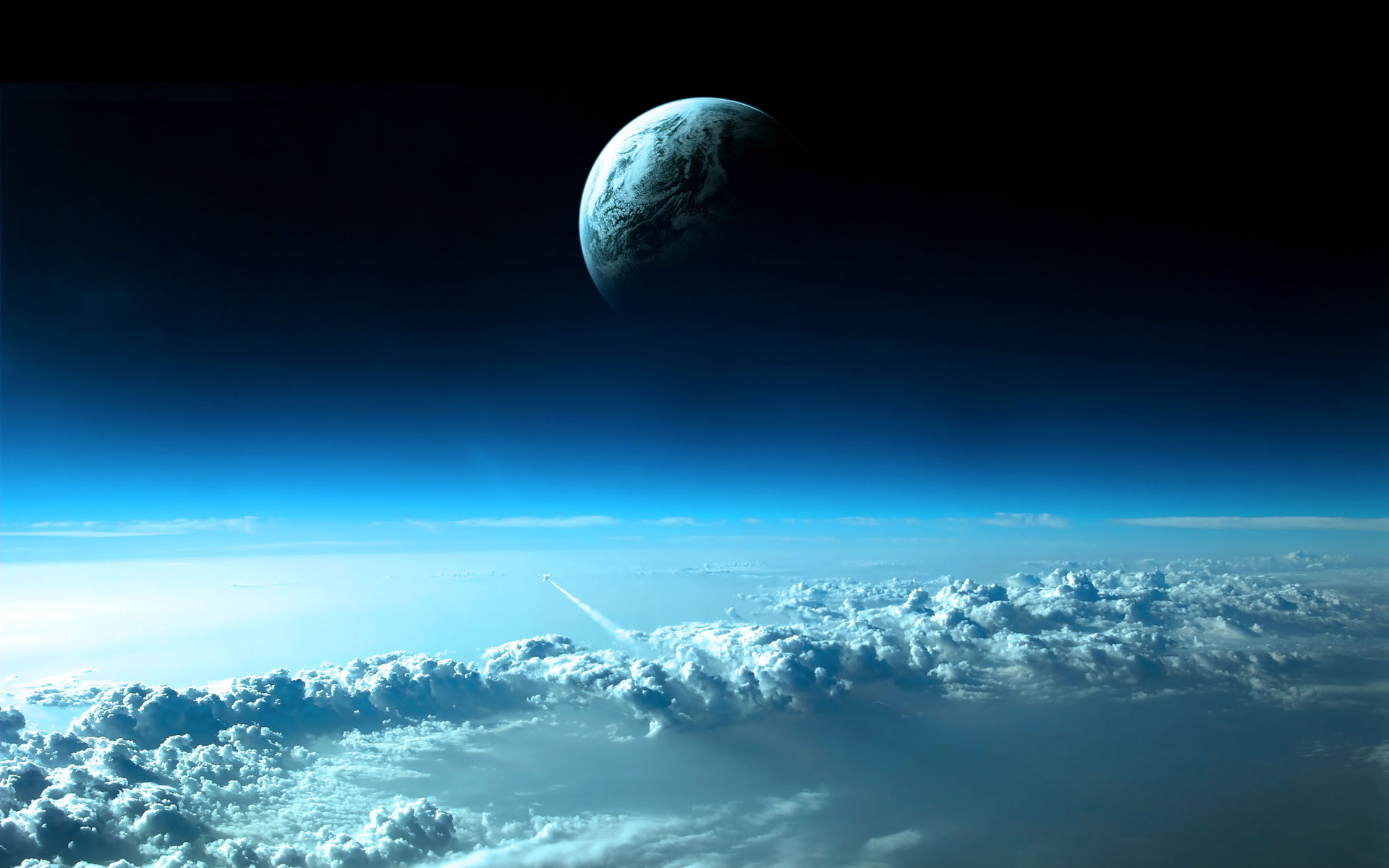 宽屏星空地球图片
