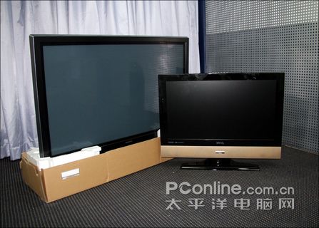 日立50寸p50a101c等离子和明基32寸vj3211液晶的大小对比