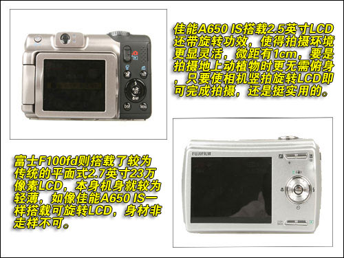 佳能A650 IS决战富士F100fd对比导购